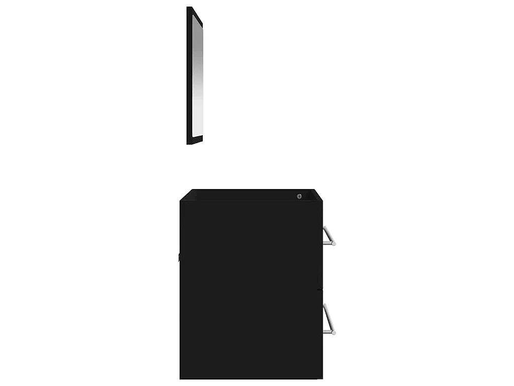 Mobile da Bagno con Specchio Nero in Legno Multistrato