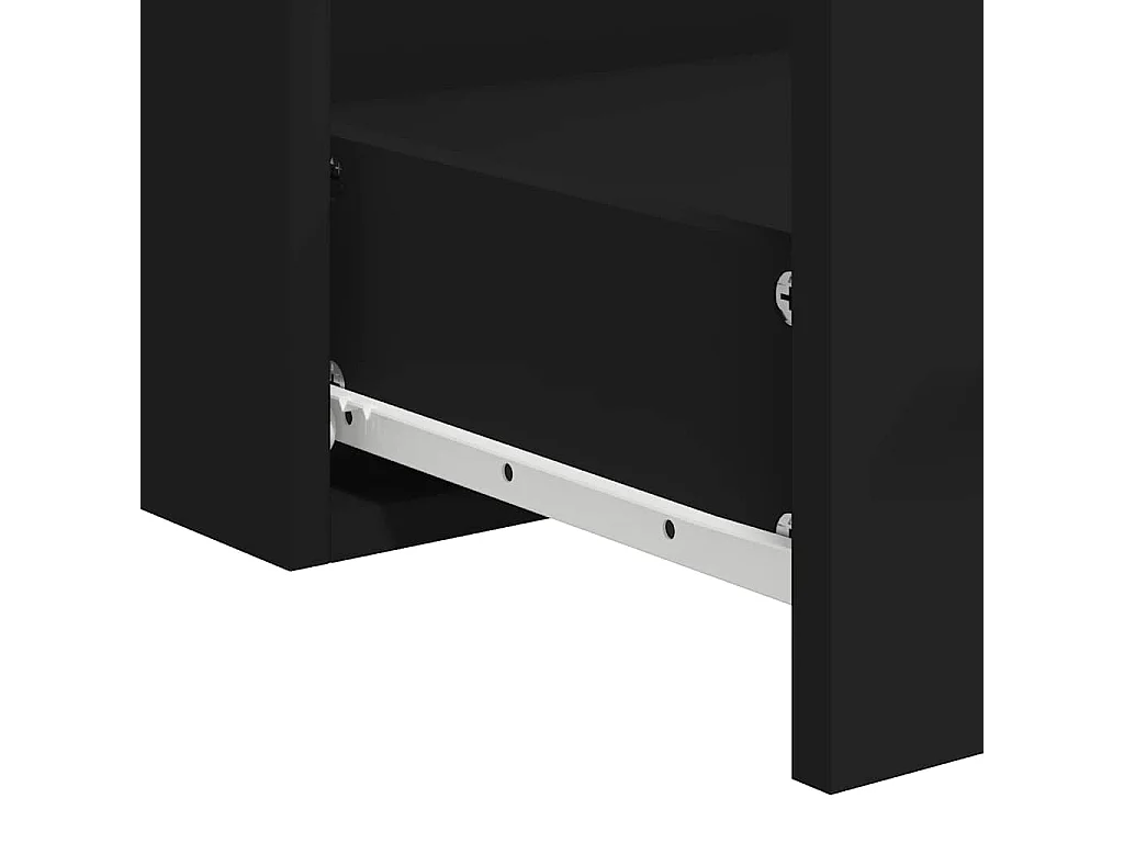 Armoire de salle de bain avec miroir noir bois d'ingénierie