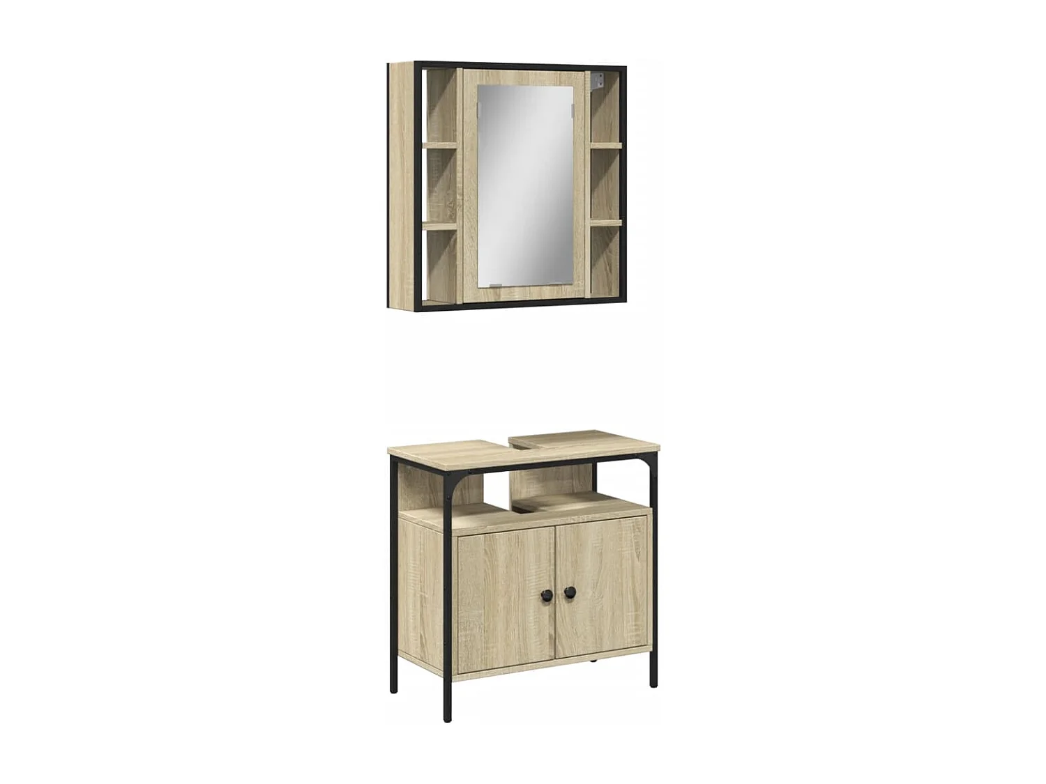 Ensemble de meubles de salle de bain 2 pcs chêne sonoma