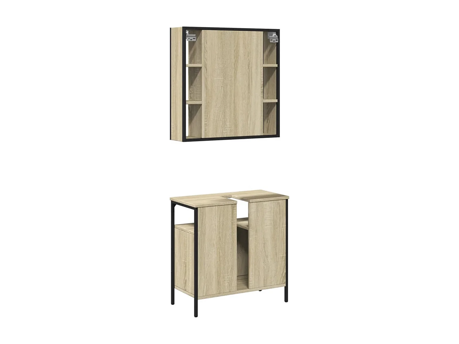 Ensemble de meubles de salle de bain 2 pcs chêne sonoma