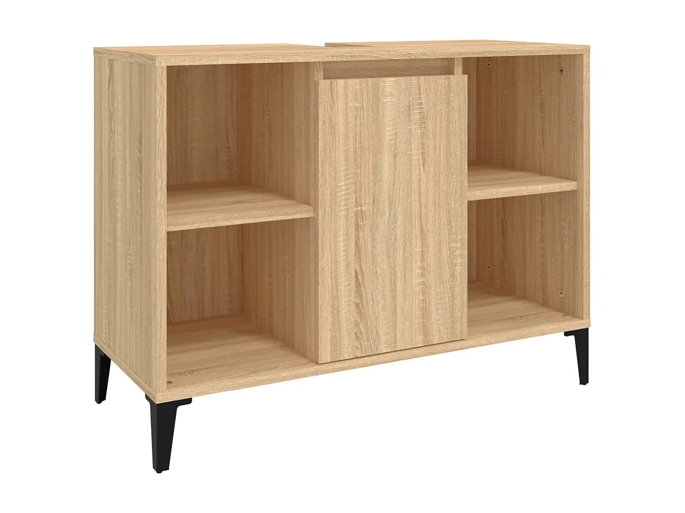 Wastafelkast 80x33x60 cm bewerkt hout sonoma eikenkleurig