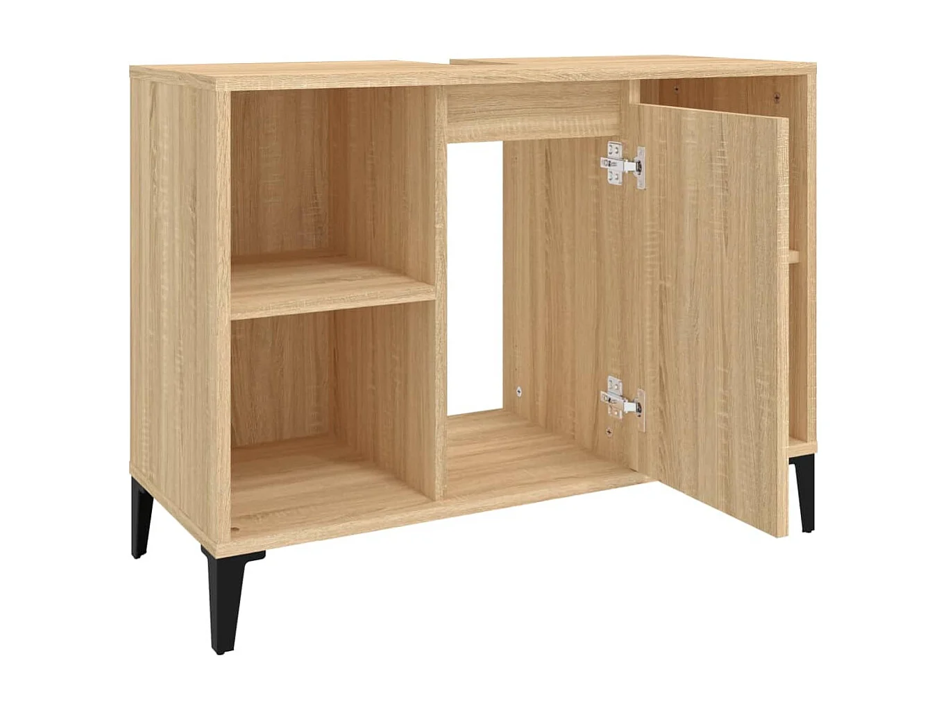 Wastafelkast 80x33x60 cm bewerkt hout sonoma eikenkleurig