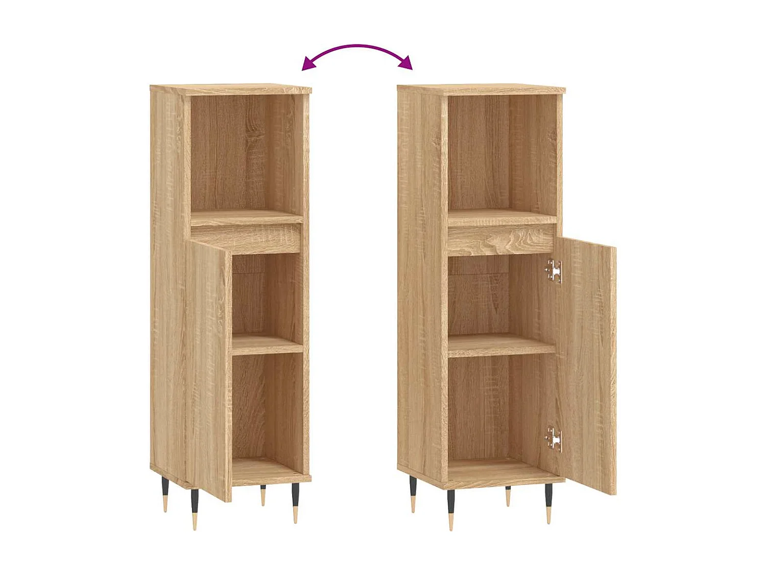 Badschrank Sonoma-Eiche 30x30x100 cm Holzwerkstoff