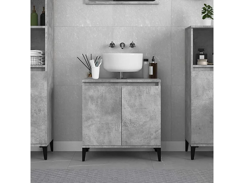 Mobile Lavabo Grigio Cemento 58x33x60 cm in Legno Multistrato