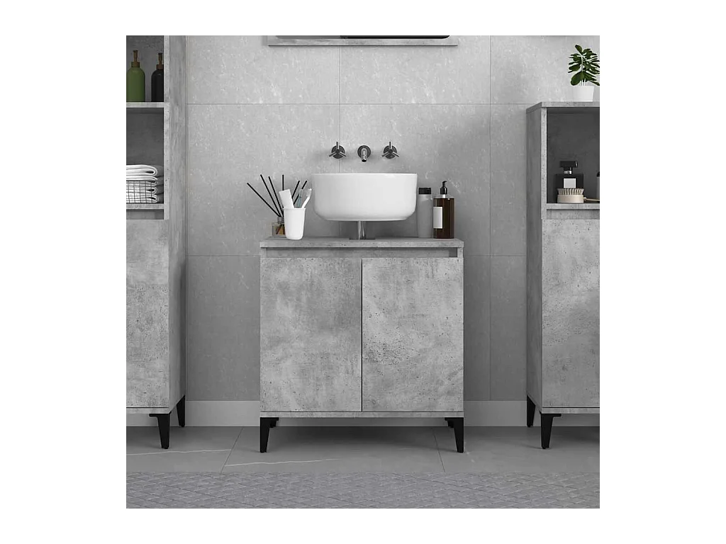 Meuble d'évier gris béton 58x33x60 cm bois d'ingénierie