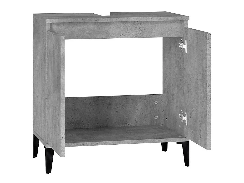 Armario de lavabo madera contrachapada gris hormigón 58x33x60cm