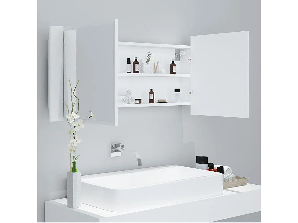 Specchio da Bagno con LED Bianco 100x12x45 cm in Acrilico
