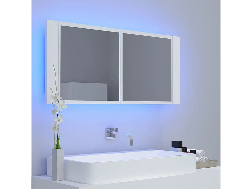 Specchio da Bagno con LED Bianco 100x12x45 cm in Acrilico