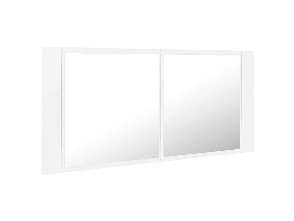 Armoire salle de bain à miroir LED Blanc 100x12x45 cm Acrylique