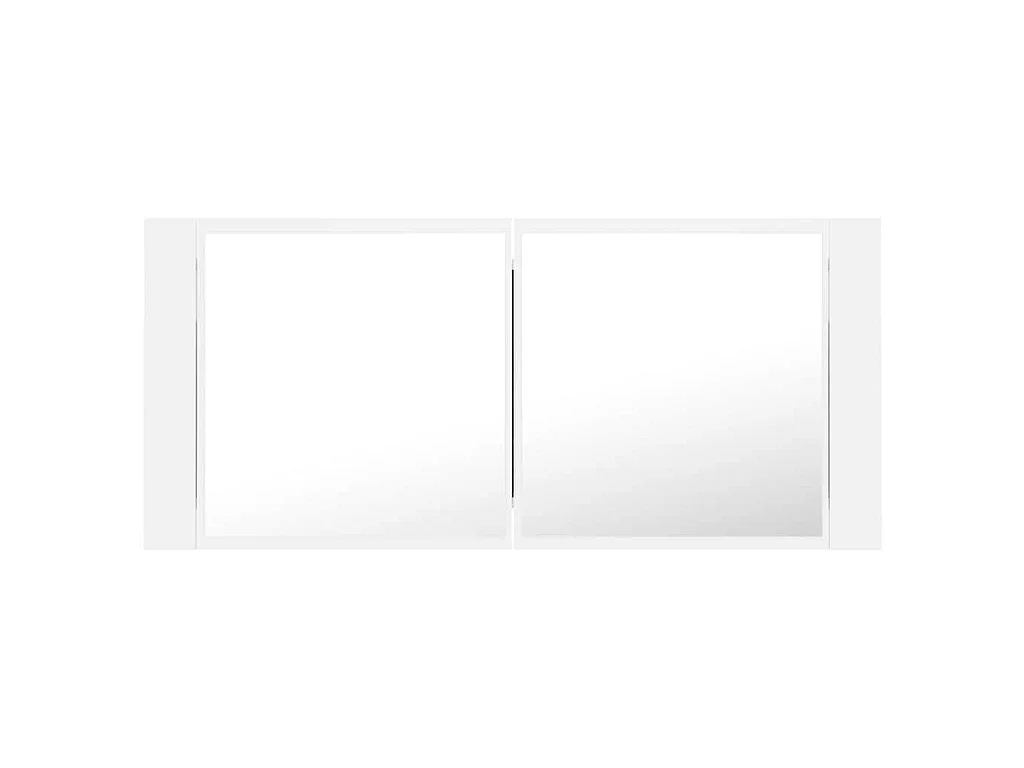 Armoire salle de bain à miroir LED Blanc 100x12x45 cm Acrylique