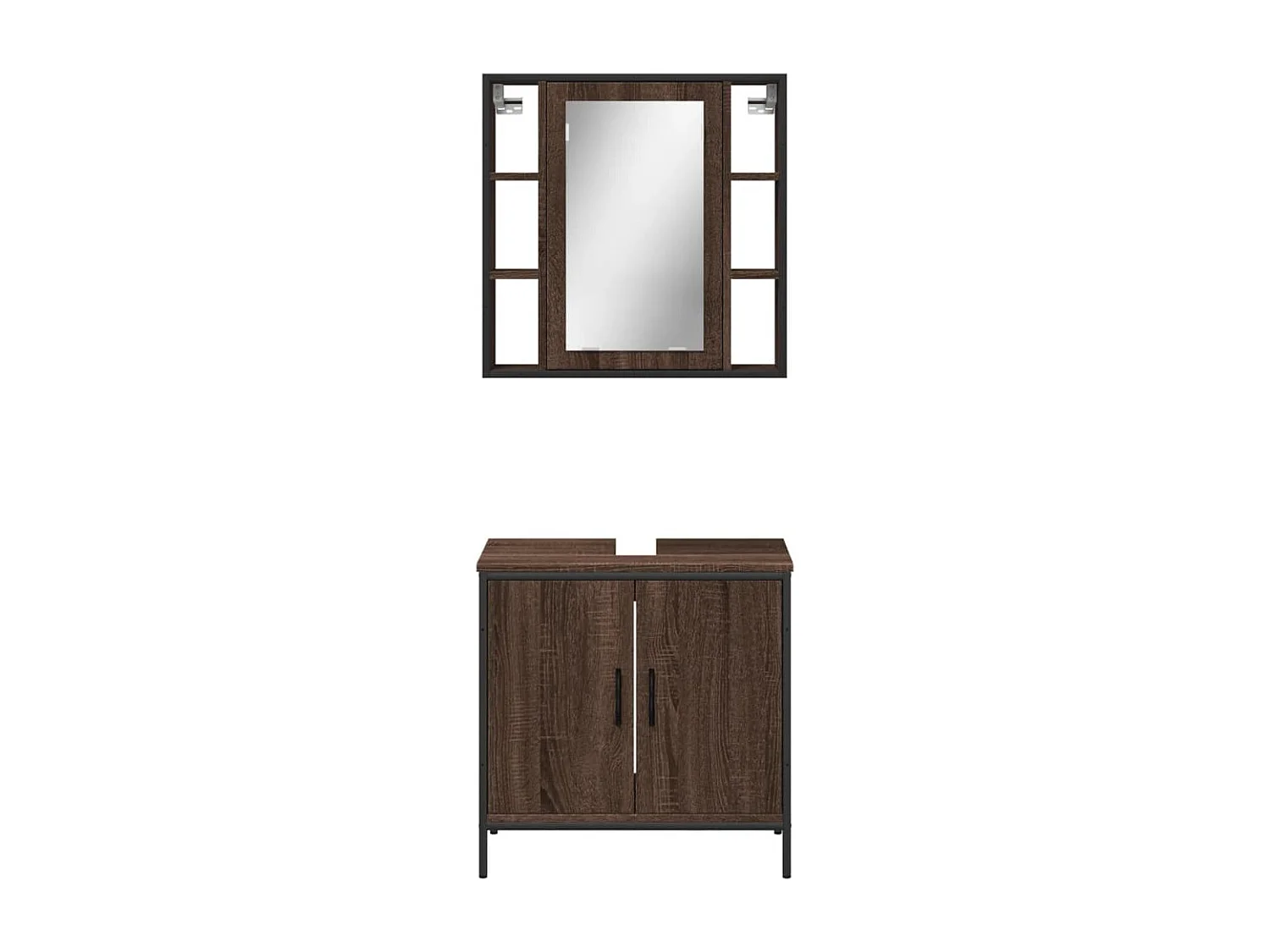 Ensemble de meubles de salle de bain 2 pcs Chêne marron