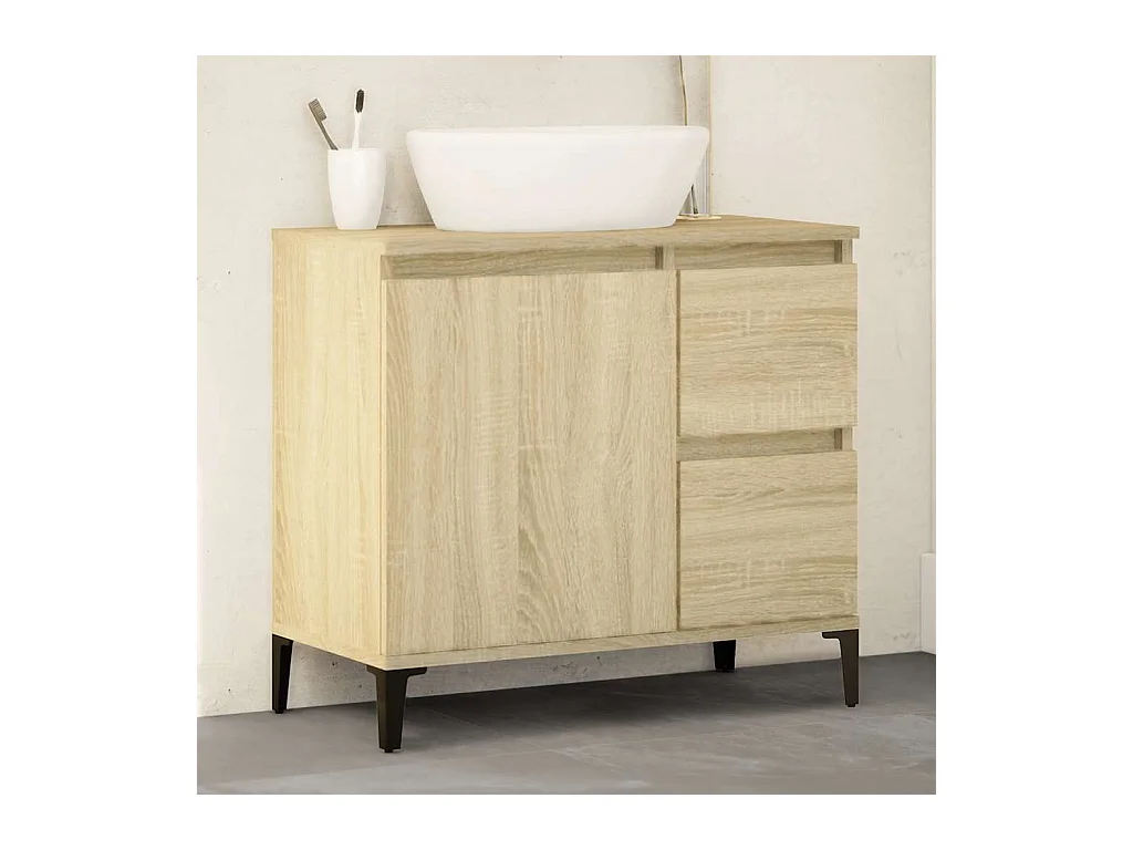 Armoire salle de bain chêne sonoma 65x33x60 cm