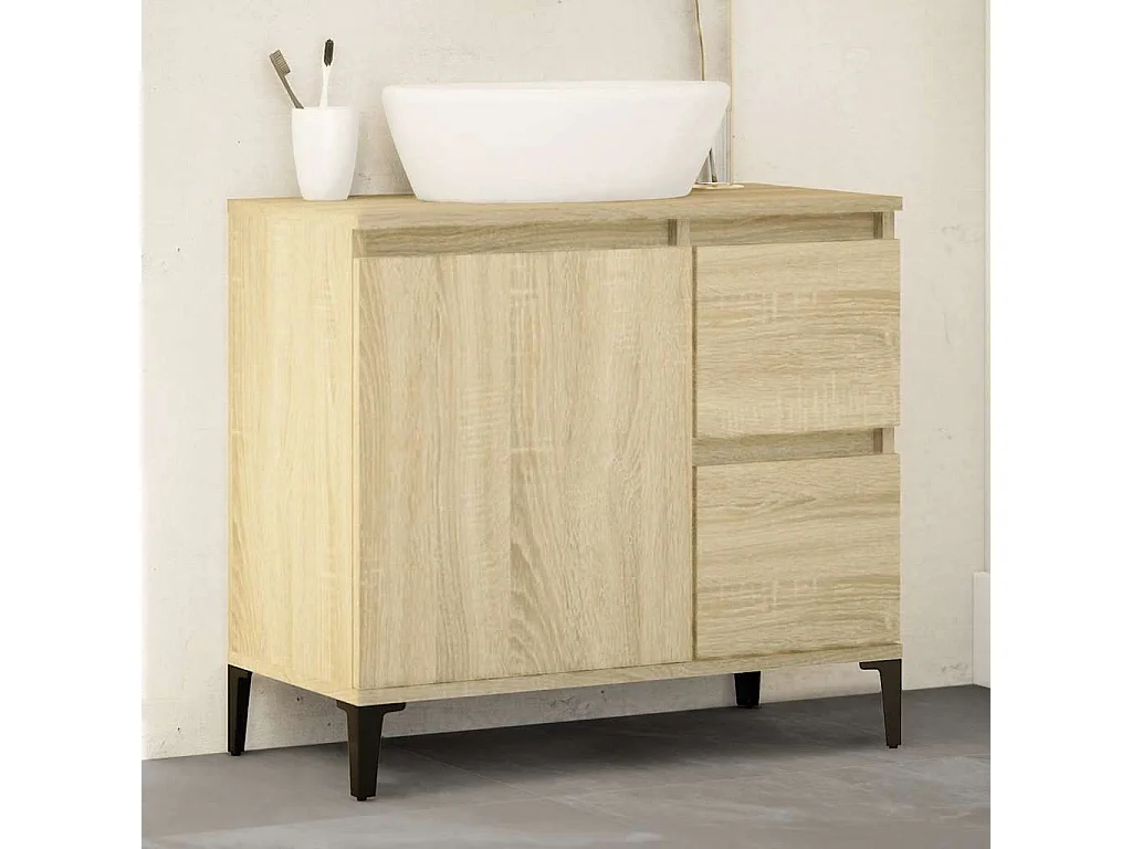 Armoire salle de bain chêne sonoma 65x33x60 cm