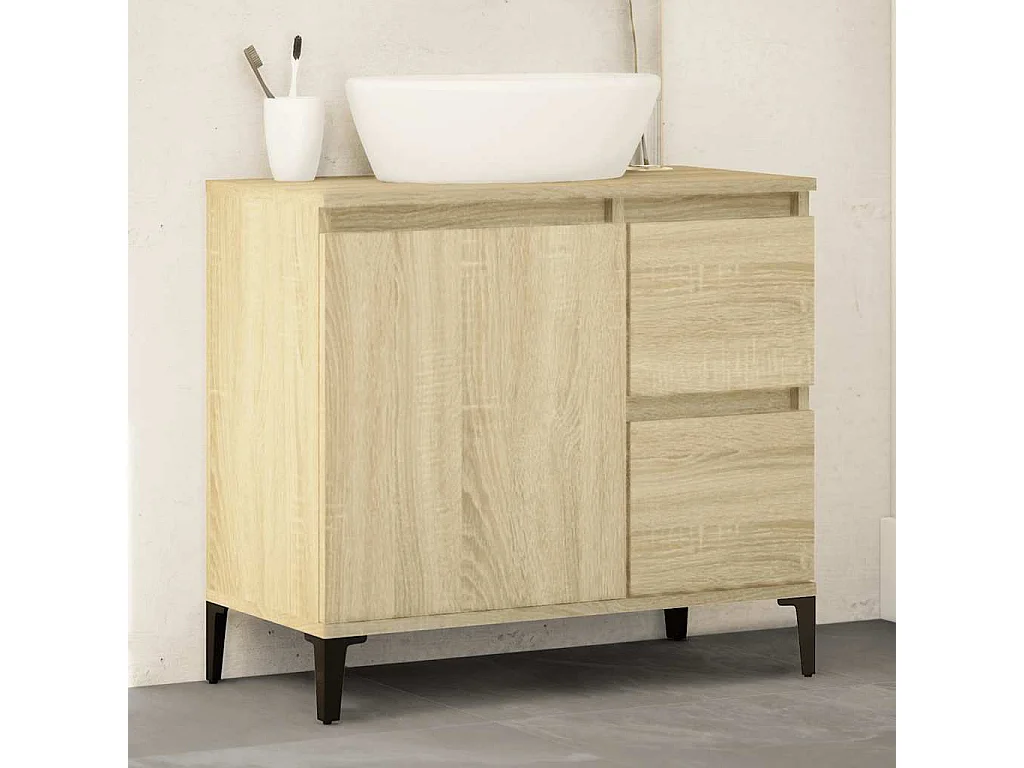 Armoire salle de bain chêne sonoma 65x33x60 cm