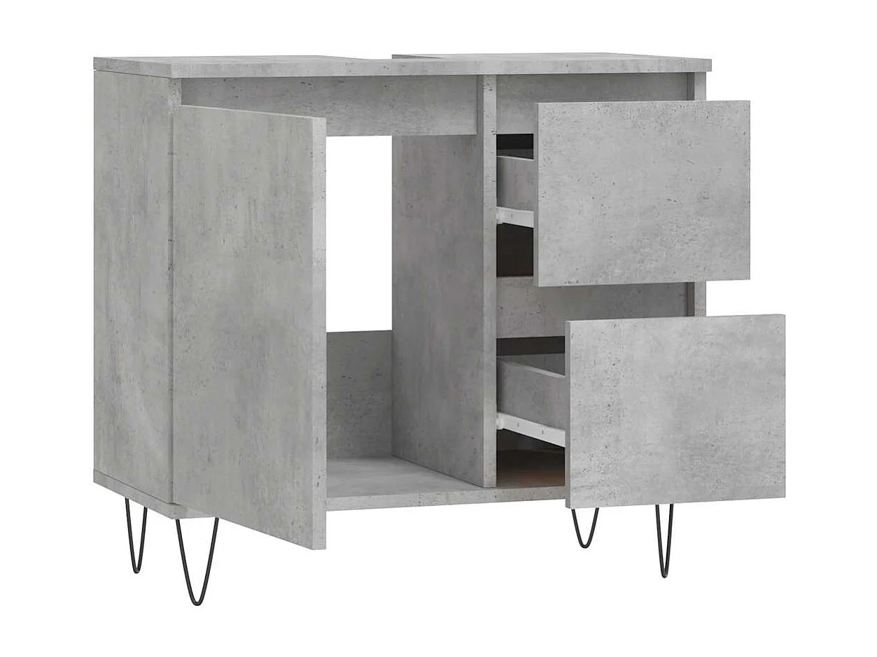 Armoire de salle de bain gris béton 65x33x60 cm