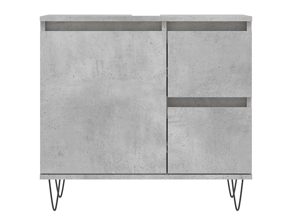 Badkamerkast 65x33x60 cm bewerkt hout betongrijs