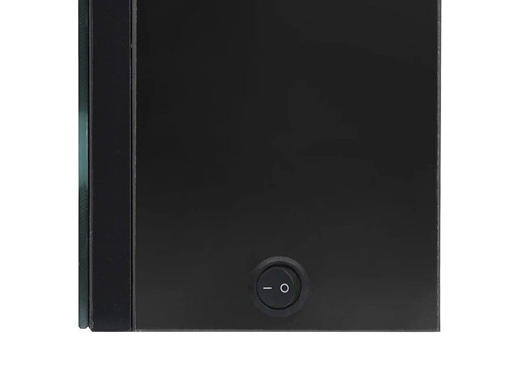 Armario de baño con espejo LED negro brillante 50x14x60 cm