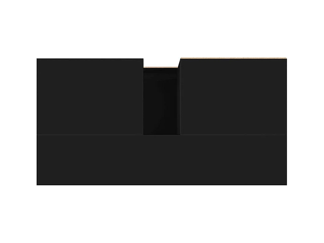 Armoire de salle de bain noir 65x33x60 cm bois d'ingénierie