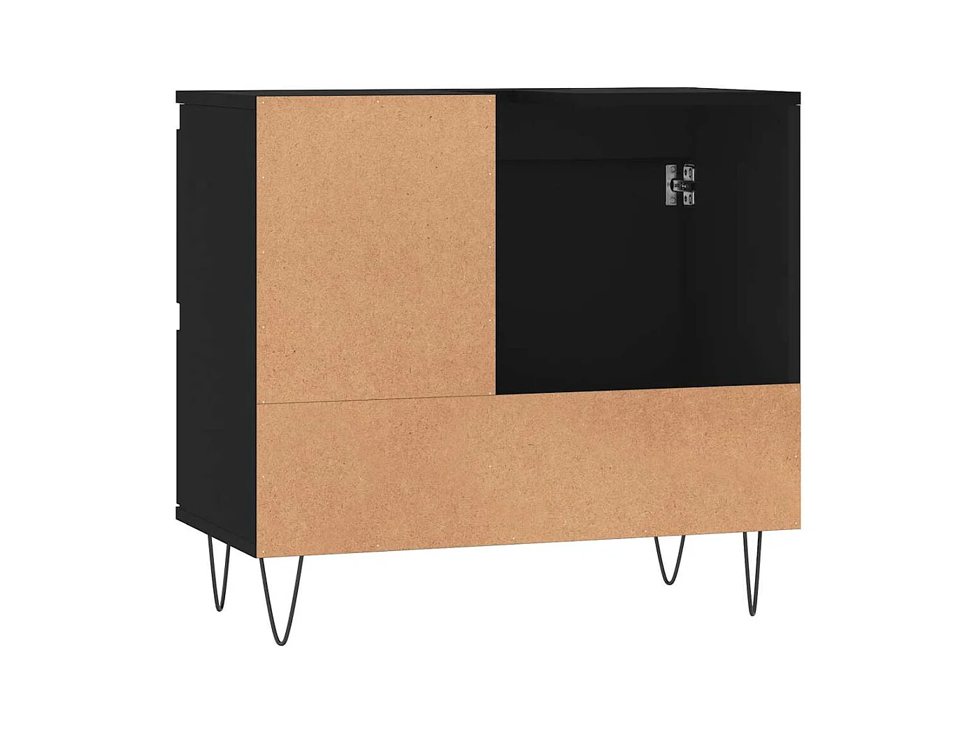 Armoire de salle de bain noir 65x33x60 cm bois d'ingénierie