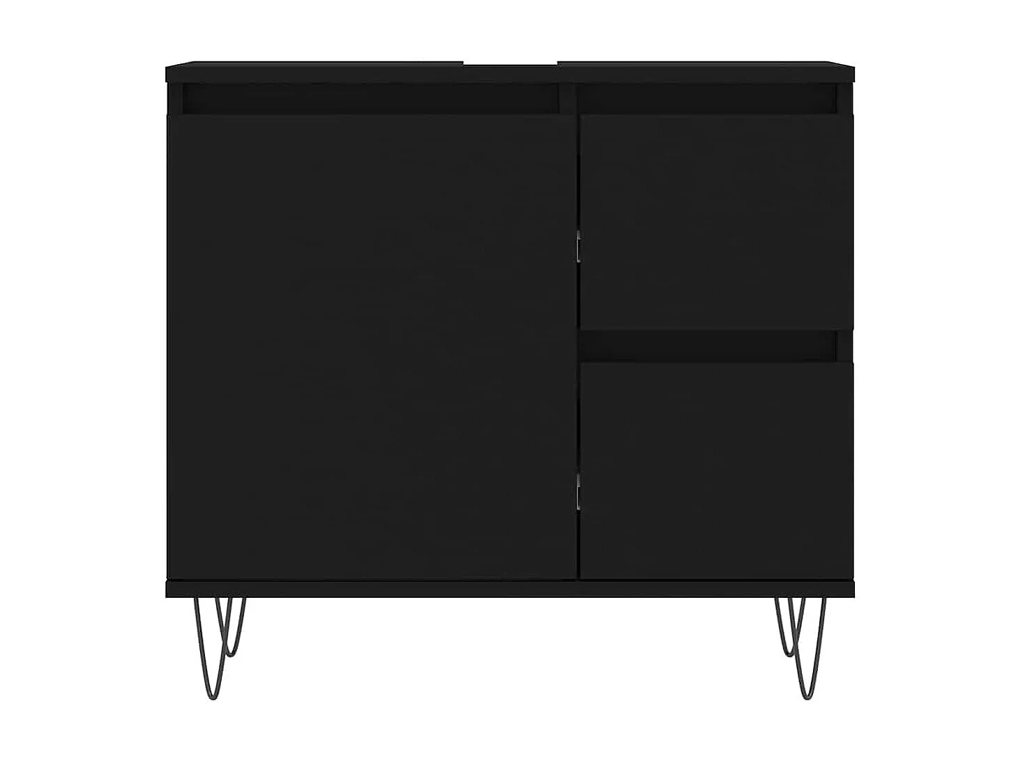 Armario de baño madera contrachapada negro 65x33x60 cm