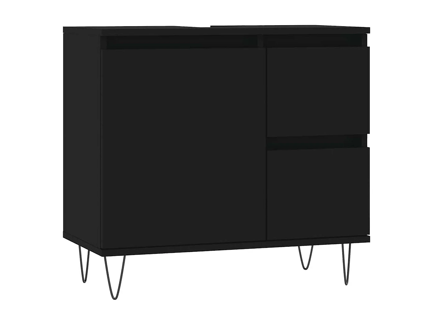 Badschrank Schwarz 65x33x60 cm Holzwerkstoff