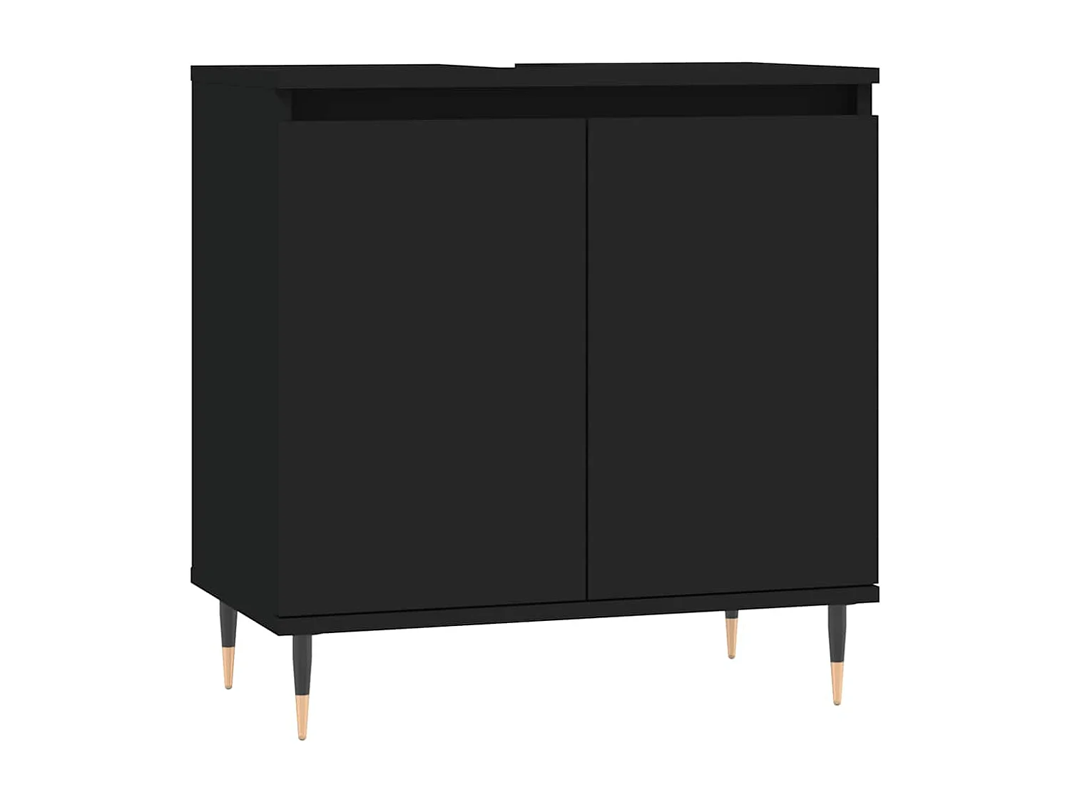 Badschrank Schwarz 58x33x60 cm Holzwerkstoff
