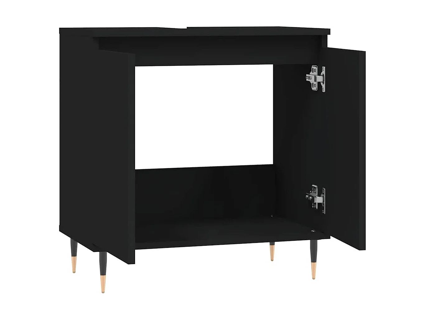 Badkamerkast 58x33x60 cm bewerkt hout zwart