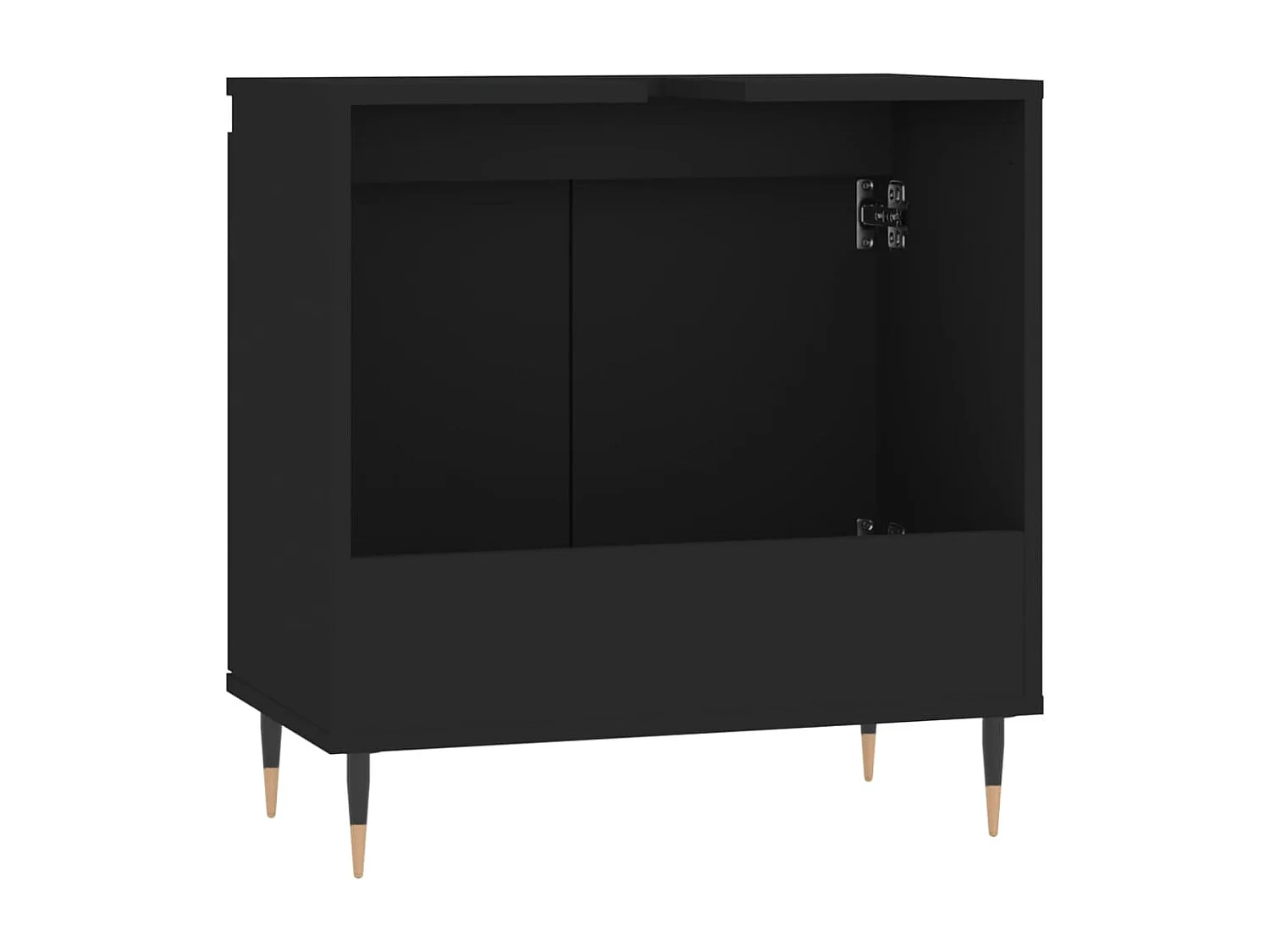 Badkamerkast 58x33x60 cm bewerkt hout zwart