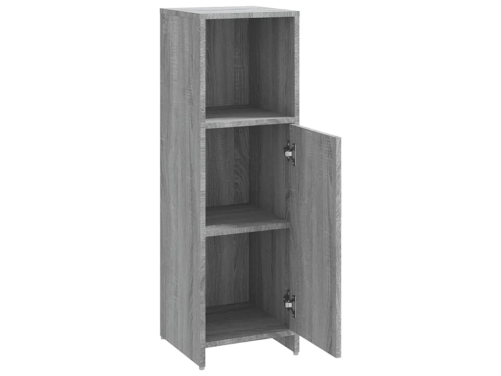 Armadietto Bagno Grigio Sonoma 30x30x95 cm in Legno Multistrato
