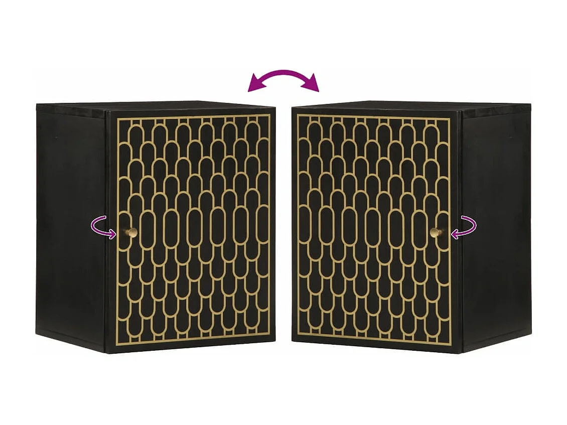 Armoire de salle de bain murale 38x33x48cm bois massif manguier