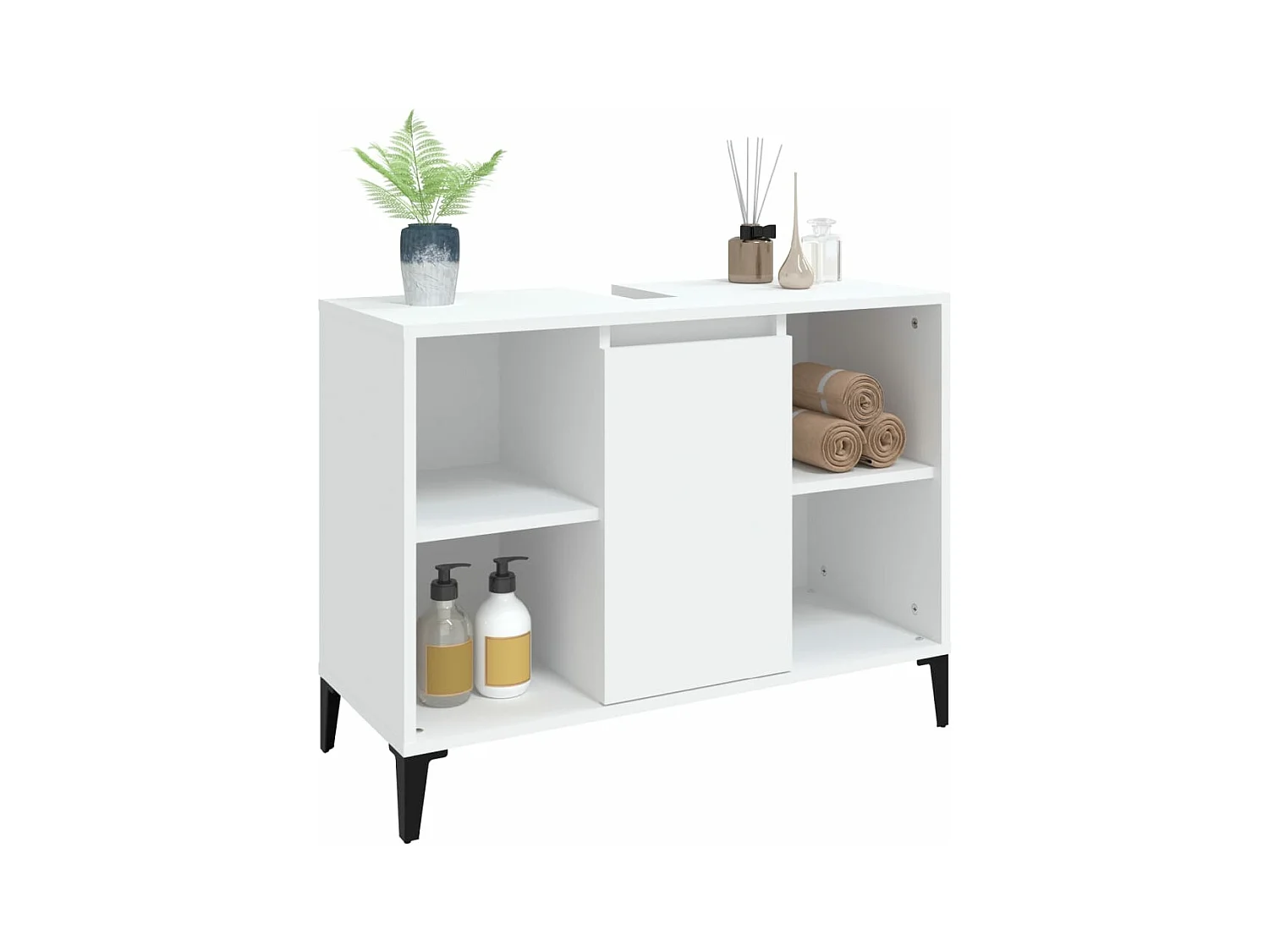 Mobile Lavabo Bianco 80x33x60 cm in Legno Multistrato