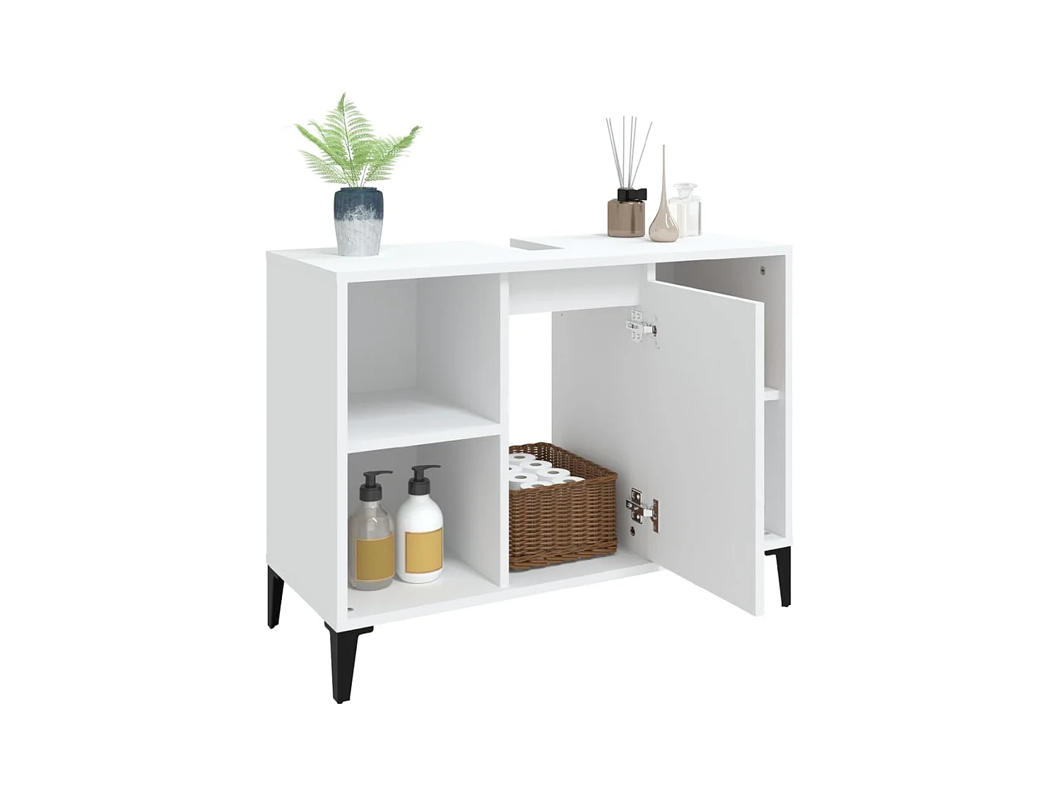 Mobile Lavabo Bianco 80x33x60 cm in Legno Multistrato