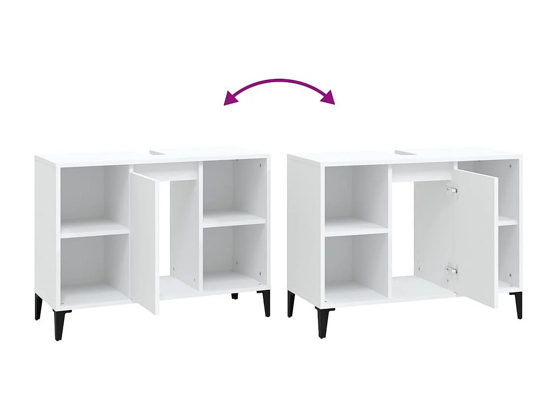 Meuble d'évier blanc 80x33x60 cm bois d'ingénierie