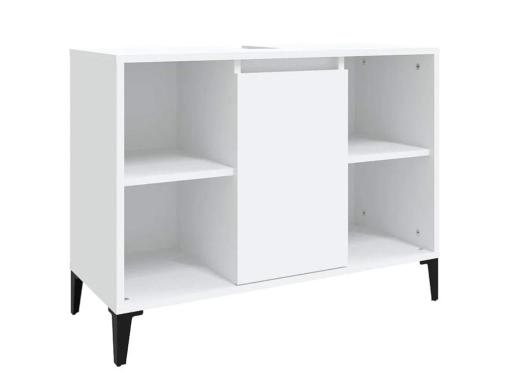 Armário de lavatório 80x33x60 cm derivados de madeira branco