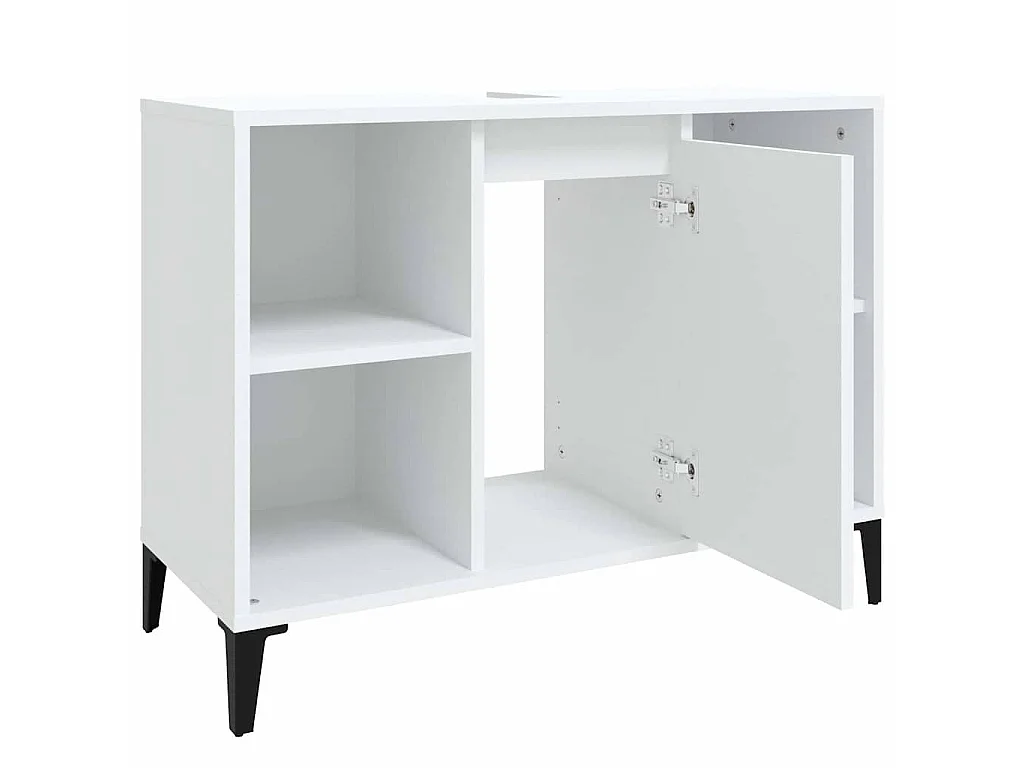 Armário de lavatório 80x33x60 cm derivados de madeira branco