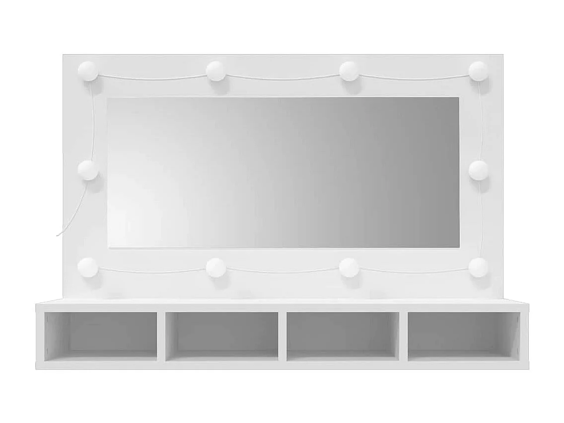 Mobile a Specchio con LED Bianco 90x31,5x62 cm