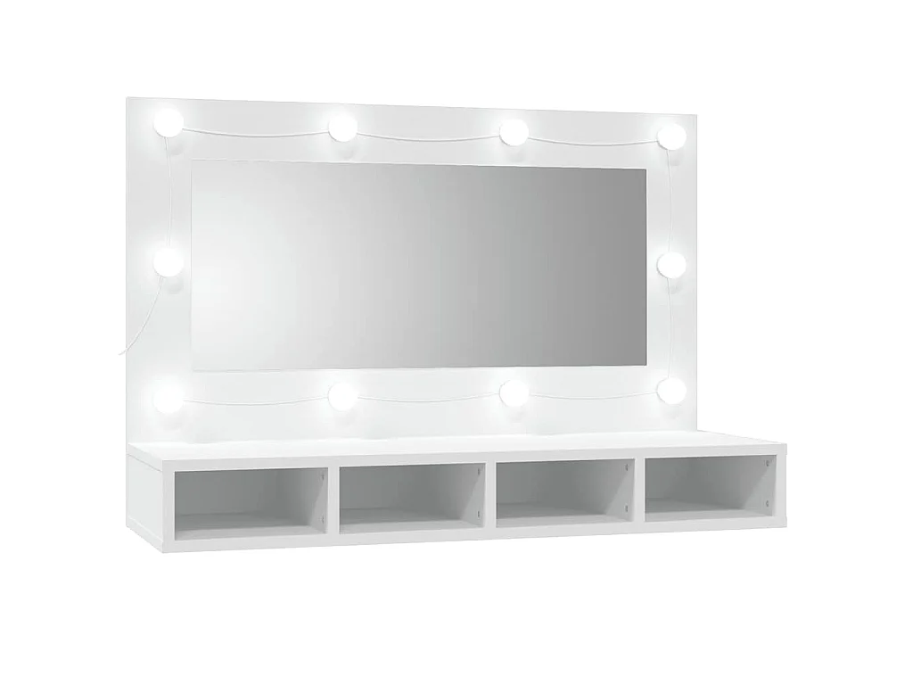 Mobile a Specchio con LED Bianco 90x31,5x62 cm