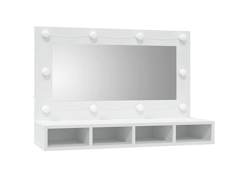 Mobile a Specchio con LED Bianco 90x31,5x62 cm