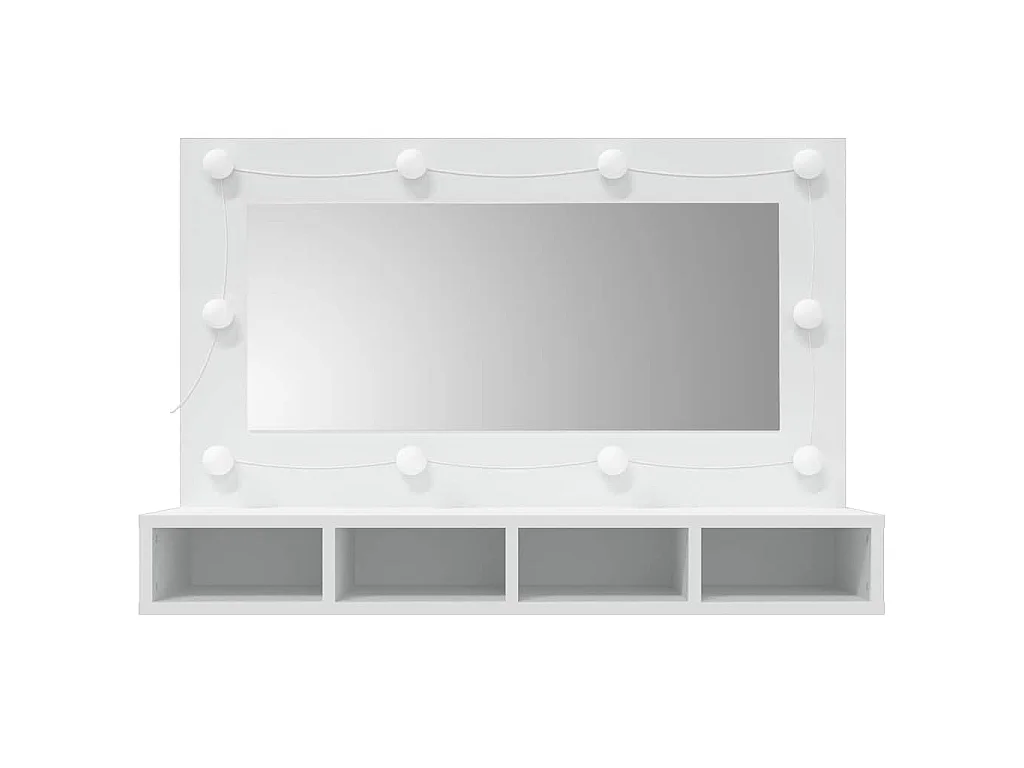 Mobile a Specchio con LED Bianco 90x31,5x62 cm