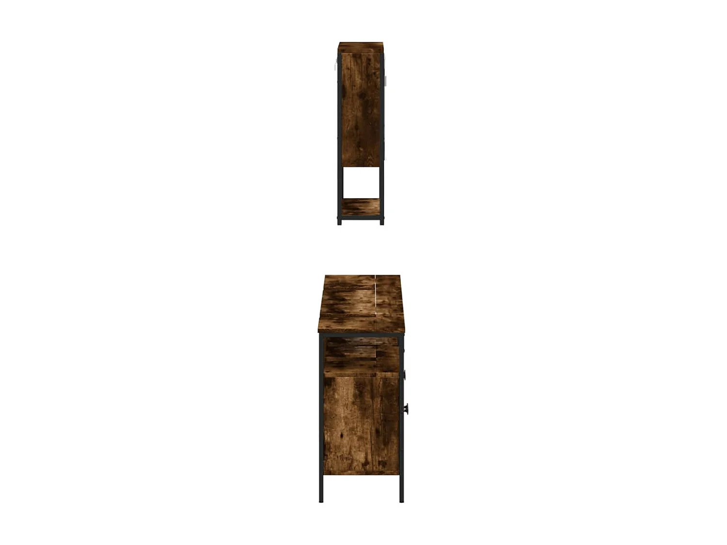 3-tlg. Badmöbel-Set Räuchereiche Holzwerkstoff