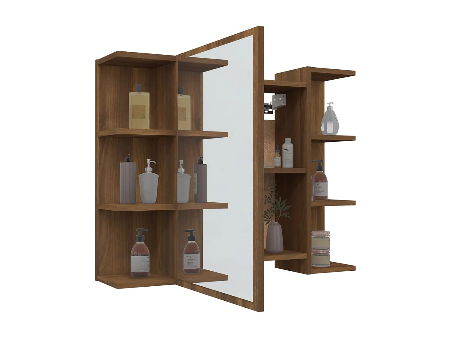 Badkamerspiegelkast 80x20,5x64 cm bewerkt hout bruin eikenkleur