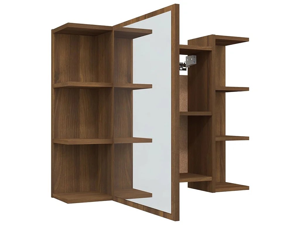 Bad-Spiegelschrank Braun Eiche-Optik 80x20,5x64cm Holzwerkstoff