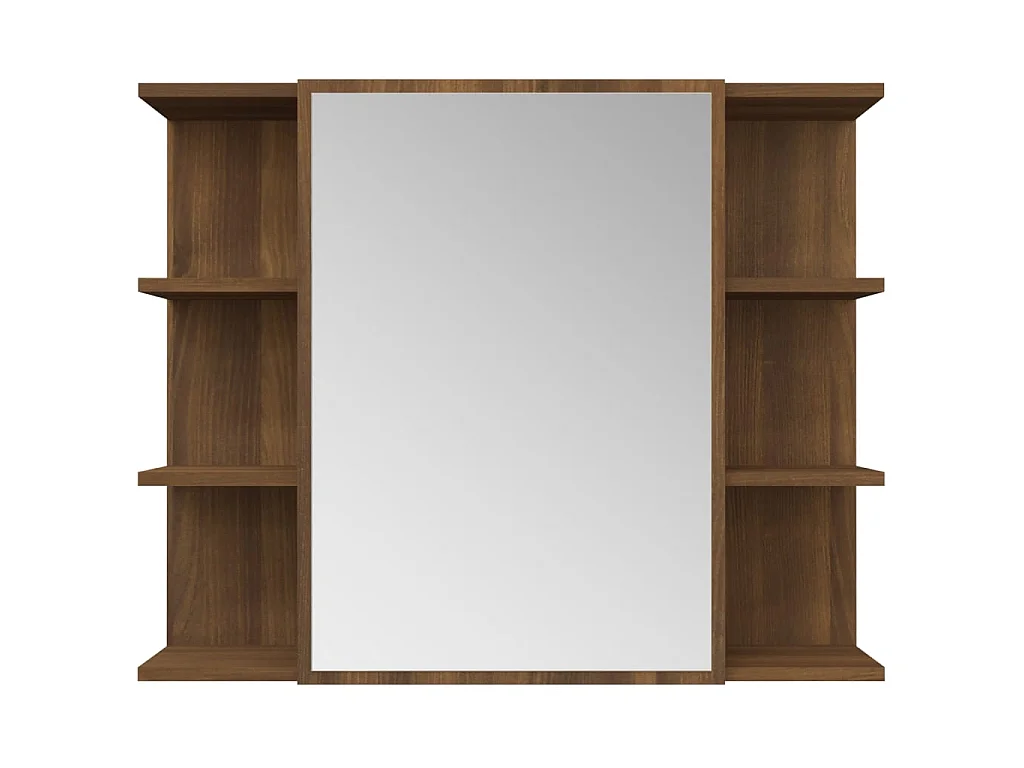 Bad-Spiegelschrank Braun Eiche-Optik 80x20,5x64cm Holzwerkstoff