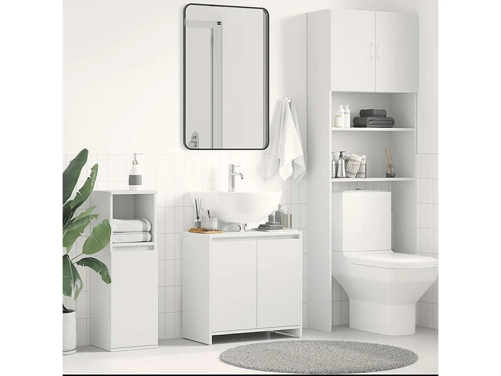 Mobile da Bagno Bianco 60x33x61 cm in Legno Multistrato