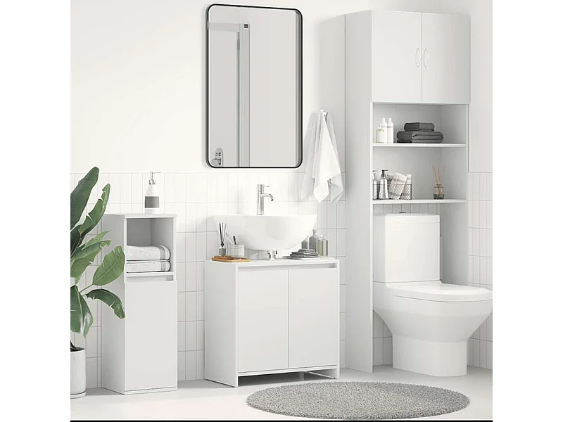 Mobile da Bagno Bianco 60x33x61 cm in Legno Multistrato