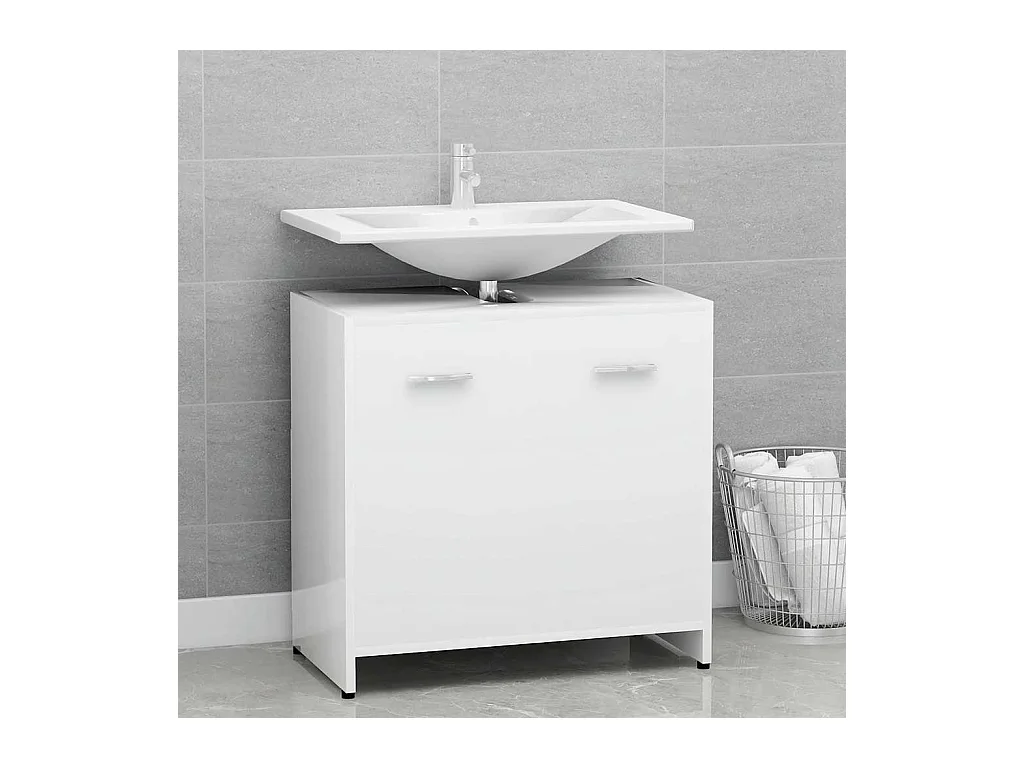 Armoire de salle de bain Blanc 60x33x61 cm Bois d'ingénierie