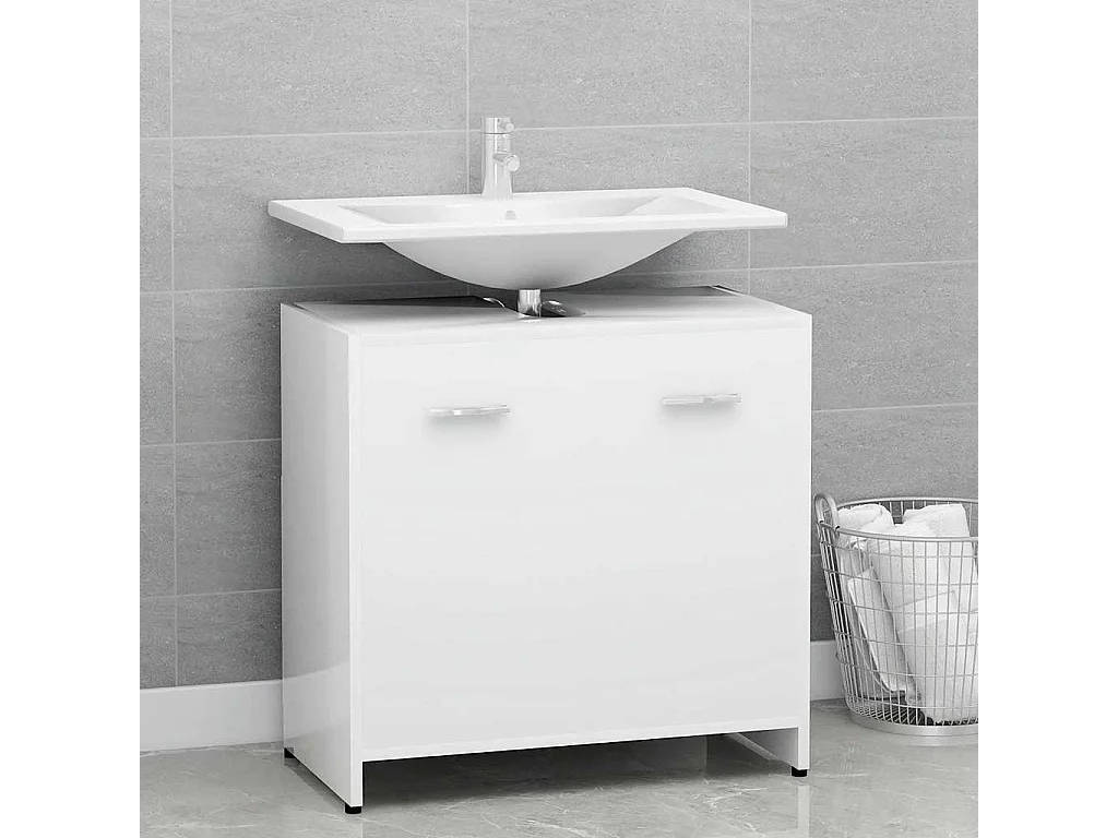 Badezimmerschrank Weiß 60x33x61 cm Holzwerkstoff