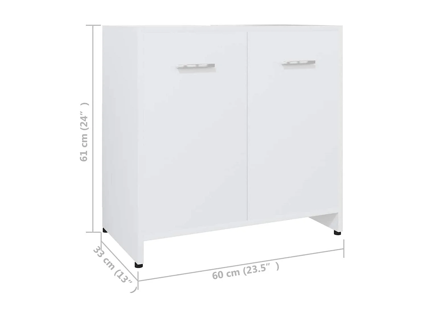 Badezimmerschrank Weiß 60x33x61 cm Holzwerkstoff