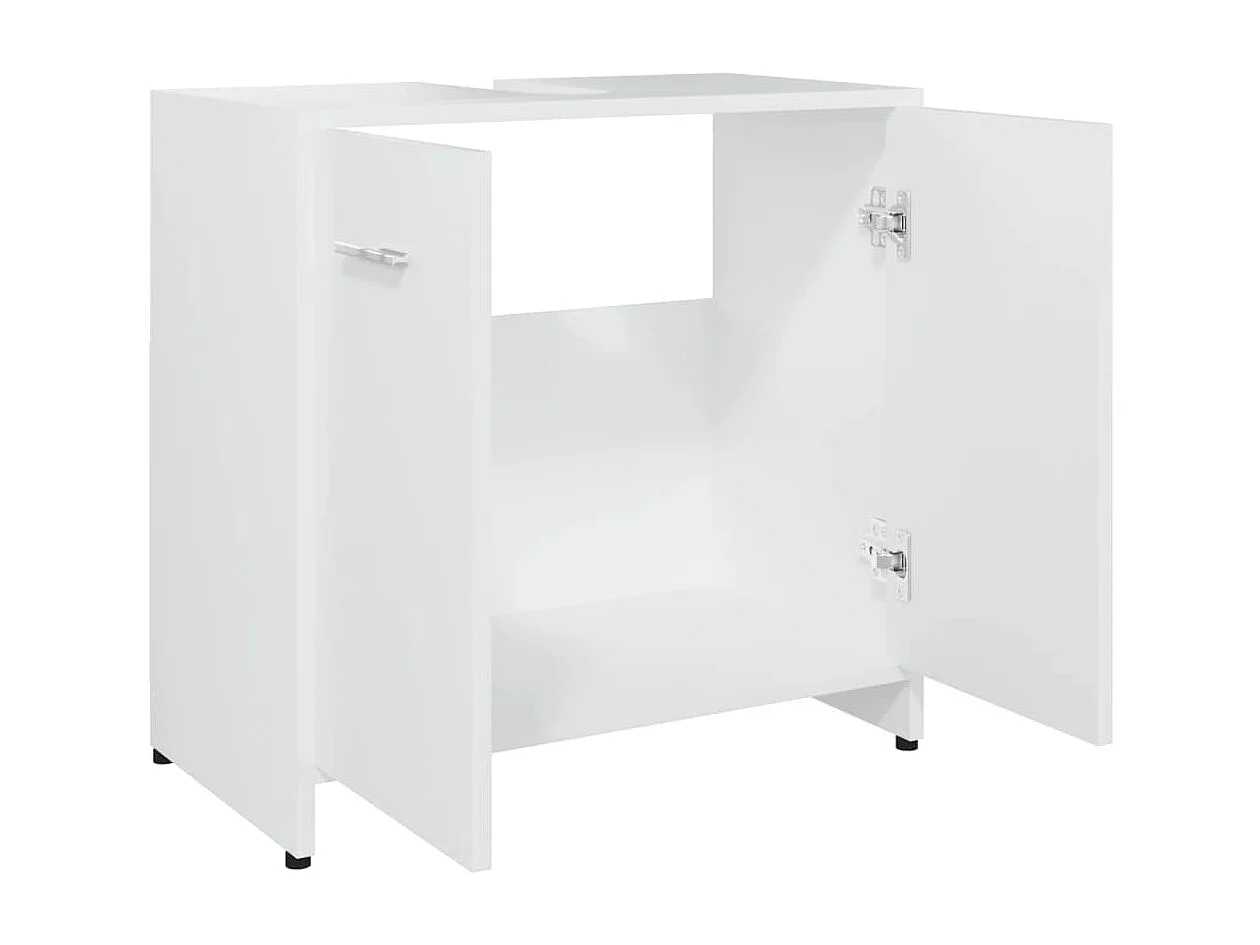 Badezimmerschrank Weiß 60x33x61 cm Holzwerkstoff