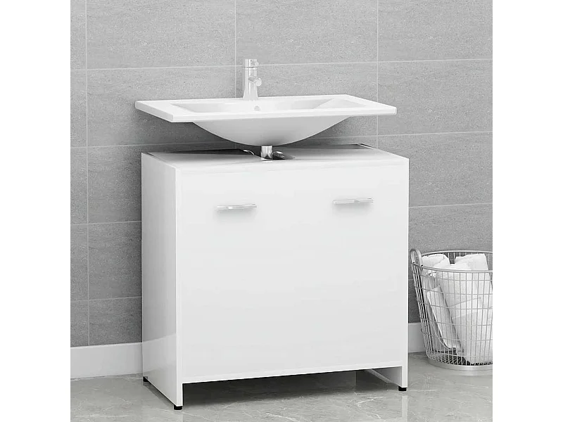 Armoire de salle de bain Blanc 60x33x61 cm Bois d'ingénierie